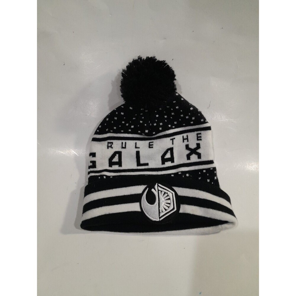 Star Wars Rule The Galaxy Hat Knit Stocking Cap Beanie Black And White